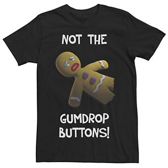 Men's Shrek Gingerbread Man Not The Gumdrop Buttons Tee