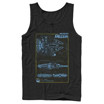 Men's Star Wars Millennium Falcon Schematic Grid Tank Top