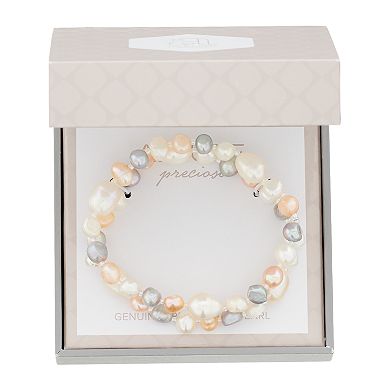 Aleure Multicolor Cultured Freshwater Pearl Double Strand Bracelet