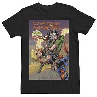 Men's Marvel Captain Marvel Versus Rogue Comic Book Cover Tee