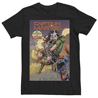 Men's Marvel Captain Marvel Versus Rogue Comic Book Cover Tee