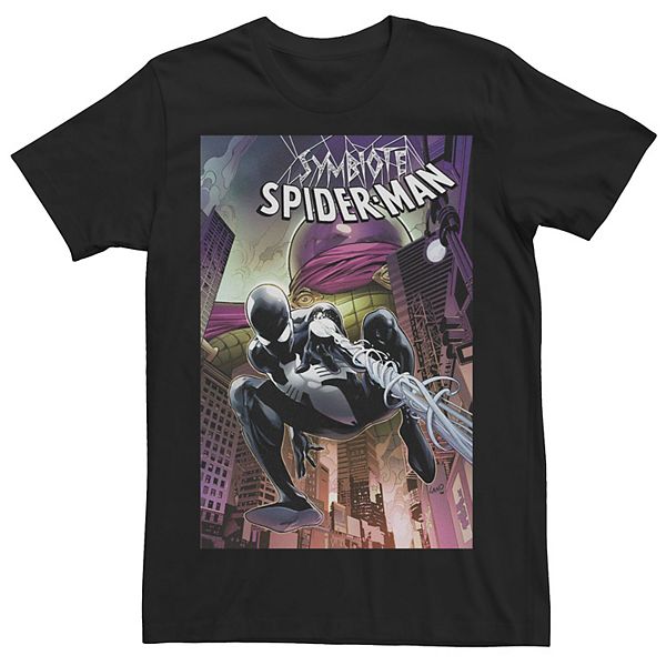 Men's Marvel Symbiote Spider-Man Versus Mysterio Comic Book Cover Tee