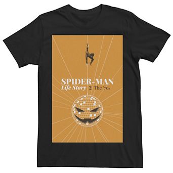 Men's Marvel Spider-Man Life Story The 70's Comic Book Cover Tee