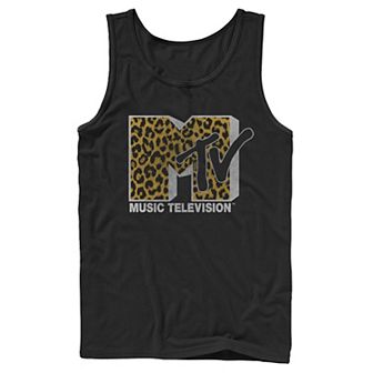 Men's MTV Logo Cheetah Print Tank Top