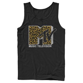 Men's MTV Logo Cheetah Print Tank Top