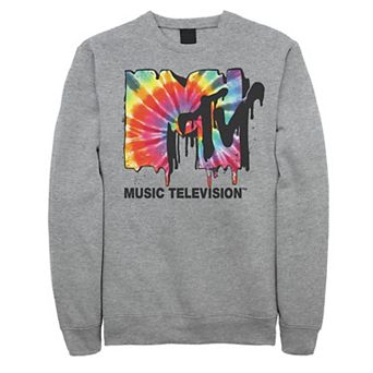 Men's MTV Classic Tie Dye Drip Logo Fleece Pullover