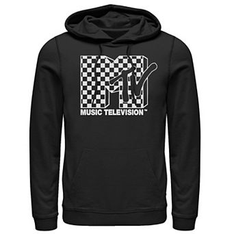 Men's MTV Blue Yellow And Checkered Logo Hoodie