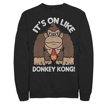 Men's Nintendo It's On Like Donkey Kong Outline Poster Sweatshirt