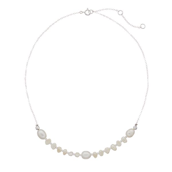 Aleure Precioso Sterling Silver Cultured Freshwater Pearl Necklace