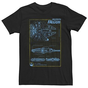 Men's Star Wars Millennium Falcon Schematic Grid Tee