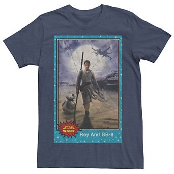 Men's Star Wars Rey & BB-8 Action Portrait Poster Tee