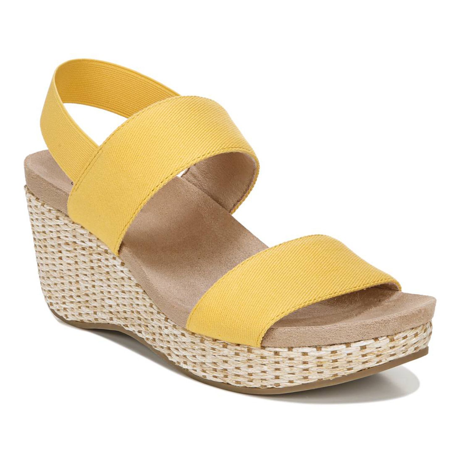 ladies yellow wedge sandals