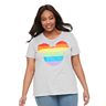 Disney Mickey Mouse Plus Size Rainbow Pride Graphic Tee by Family Fun™