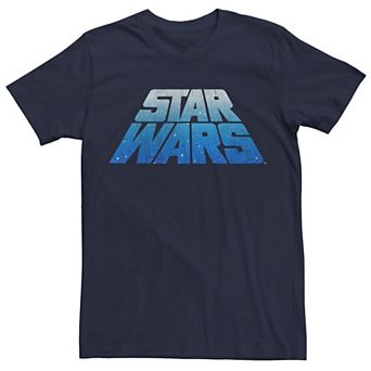 Men's Star Wars Logo Classic Slant Retro Blue Wave Tee