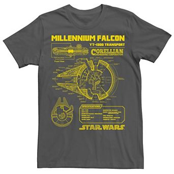 Men's Star Wars Millennium Falcon Schematics Tee