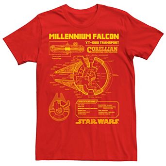 Men's Star Wars Millennium Falcon Schematics Tee