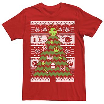 Men's Star Wars Death Star Christmas Tree Ugly Sweater Tee