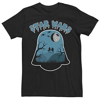 Men's Star Wars Death Star Darth Vader Helmet Zombie Tee