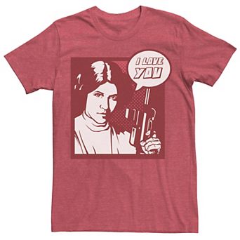 Men's Star Wars Princess Leia "I Love You" Pop Art Tee