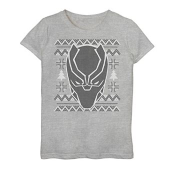 Girls 7-16 Marvel Black Panther Mask Ugly Christmas Sweater Tee