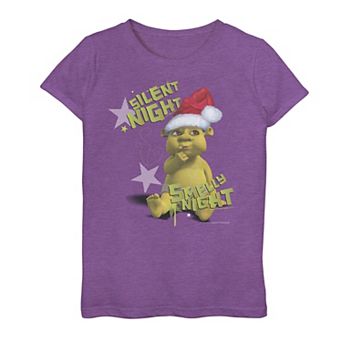 Girls 7-16 Shrek Silent Night Smelly Night Holiday Tee