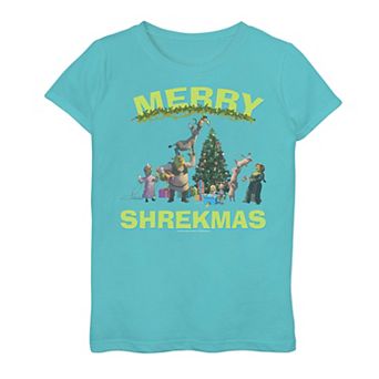 Girls 7-16 Shrek Merry Shrekmas Group Holiday Tee
