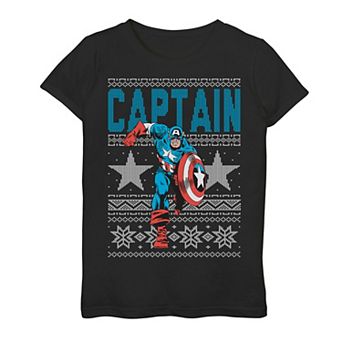 Girls 7-16 Marvel Captain America Ugly Christmas Sweater Tee