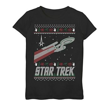 Girls' 7-16 Star Trek Original Series Holiday Enterprise Tee