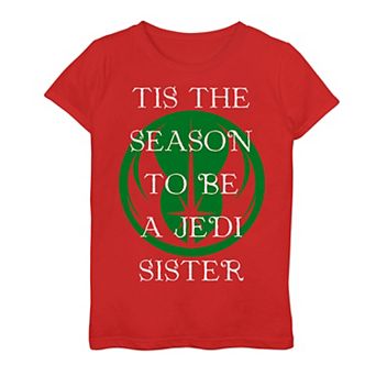 Girls' 7-16 Star Wars "Tis The Season To Be A Jedi Sister" Christmas Tee