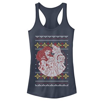Juniors' Disney's Princess Circle Group Shot Ugly Christmas Tank Top