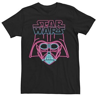Men's Star Wars Darth Vader Neon Light Helmet Logo Tee