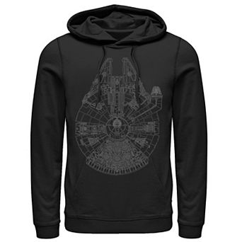 Mens Star Wars Millennium Falcon Outline Hoodie