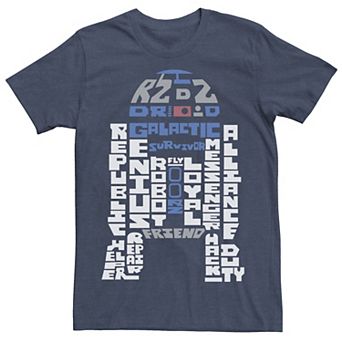 Men's Star Wars R2-D2 Text Fill Tee