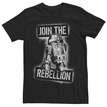 Mens Star Wars R2-D2 Join The Rebellion Stencil Tee