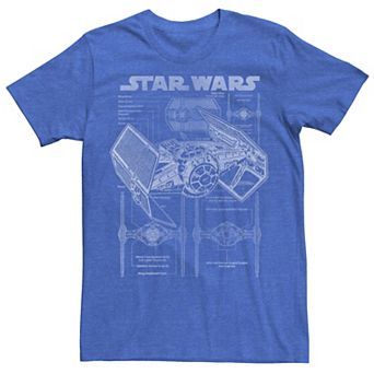 Men's Star Wars TIE Fighter Blueprint Schematics Tee