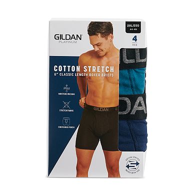 Men's Gildan 4-pack Platinum Stretch Regular-Length Boxer Briefs