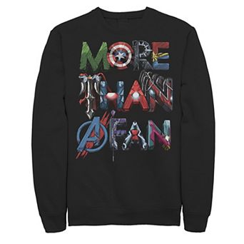Men's Marvel More Than A Fan Character Letter Text Word Stack Sweatshirt