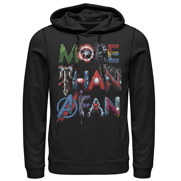 Men's Marvel More Than A Fan Character Letter Text Word Stack Hoodie