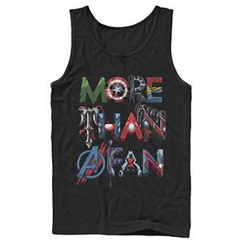 Men's Marvel More Than A Fan Character Letter Text Word Stack Tank