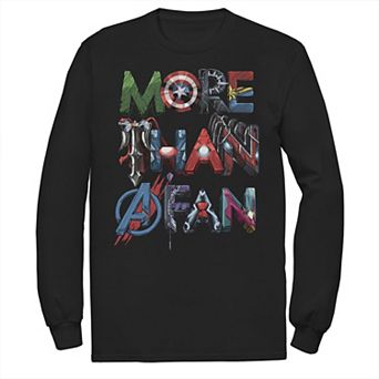Men's Marvel More Than A Fan Character Letter Text Word Stack Tee