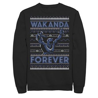 Men's Marvel Black Panther Wakanda Forever Knit Style Sweatshirt