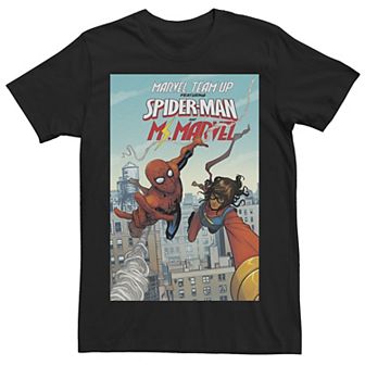 Men's Marvel Spider-Man & Ms. Marvel Team Up Comic Book Cover Tee
