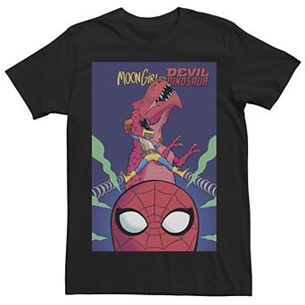 Men's Marvel Moon Girl & Evil Dinosaur Meet Spider-Man Comic Cover Tee