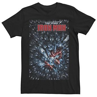 Men's Marvel Tony Stark Iron Man Impossible Armor Comic Book Cover Tee