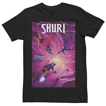 Men's Marvel Shuri With Miles Morales And Kamala Kahn Comic Cover Tee