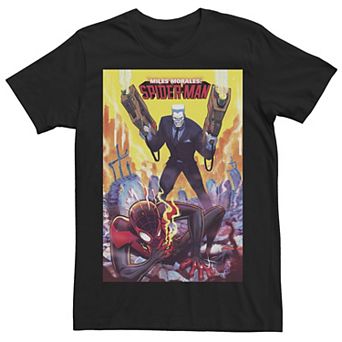 Men's Marvel Spider-Man Miles Morales & Tombstone Comic Book Cover Tee