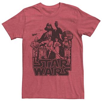 Men's Star Wars Group Shot Outline Logo Tee