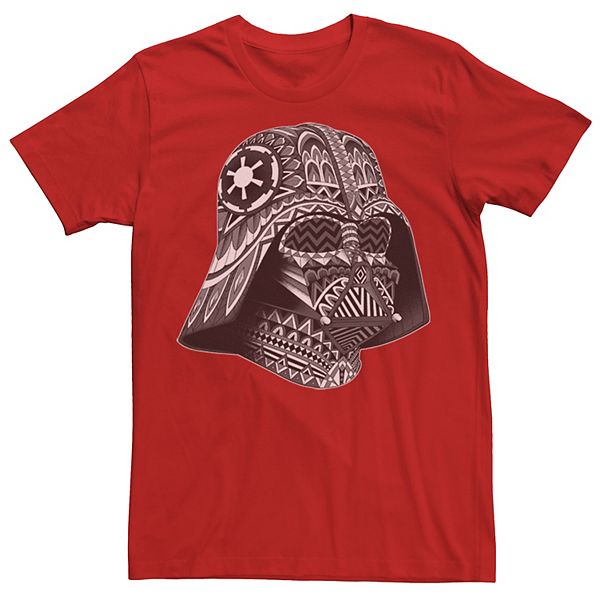 Men's Star Wars Darth Vader Helmet Greyed Out Aztec Tile Tee