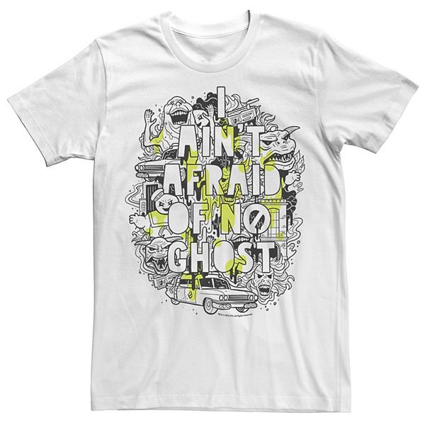 Men S Ghostbusters I Ain T Afraid Of No Ghost Collage Drip Tee