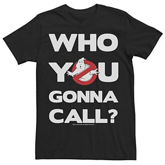 Mens Ghostbusters Who You Gonna Call Bold Text Movie Logo Tee